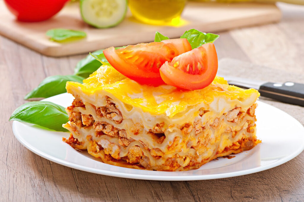 the delicious lasagna