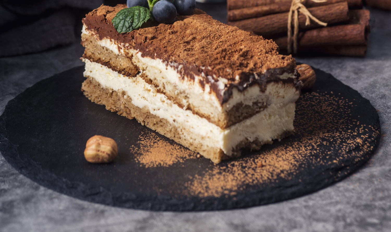 Taste the delicious tiramisu